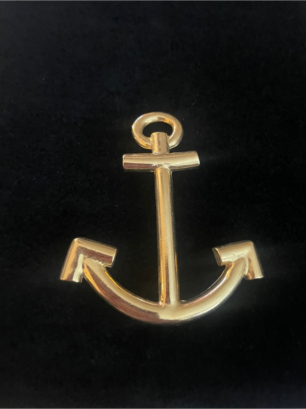 Vintage Large Gold Anchor 2.5” Brooch.